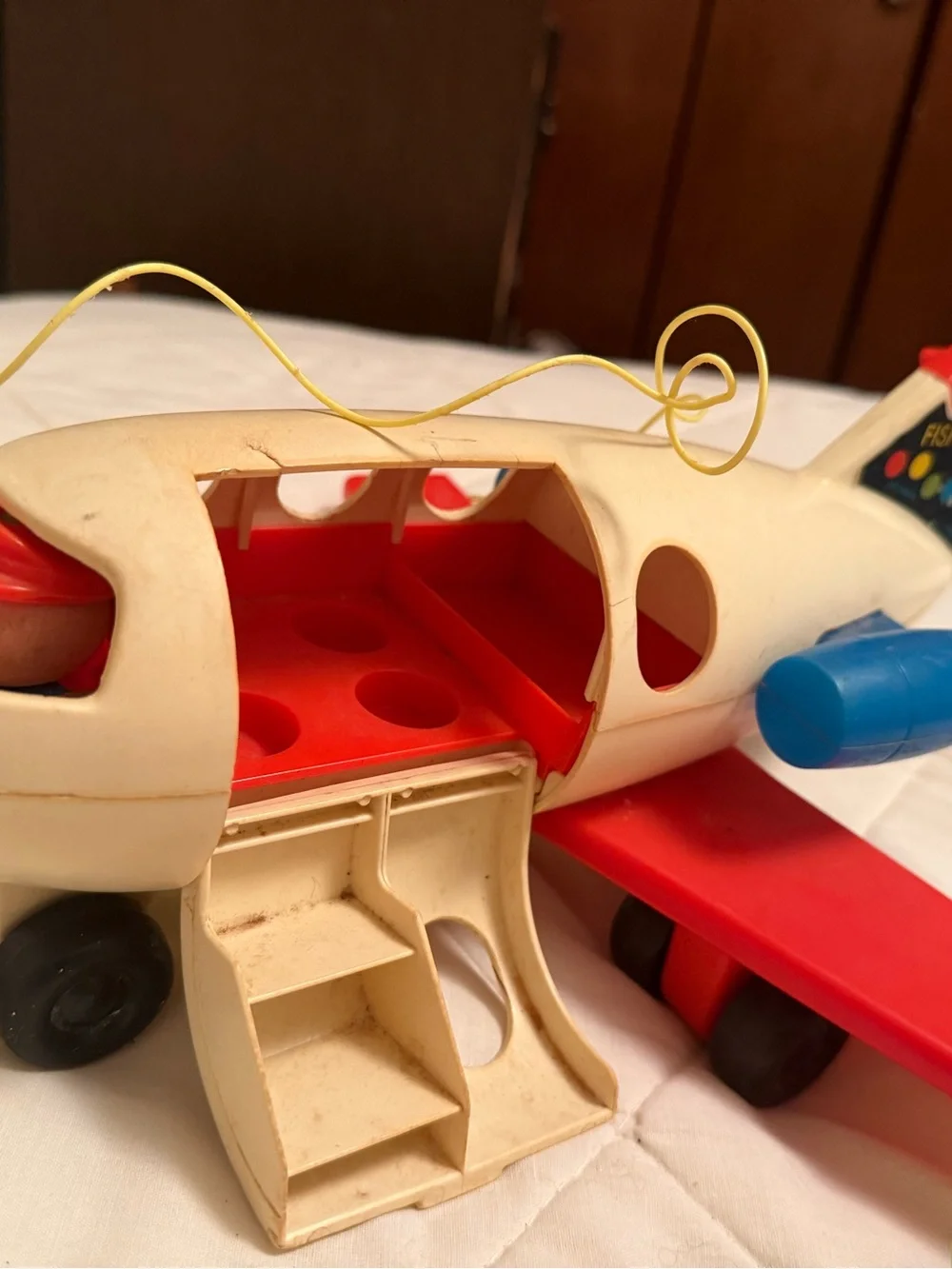Vintage Fisher-Price Toy Airplane with Accessories